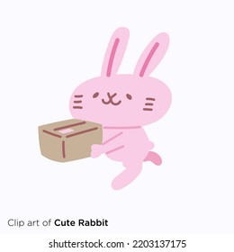 Rabbit character illustration series "Rabbit to deliver luggage"