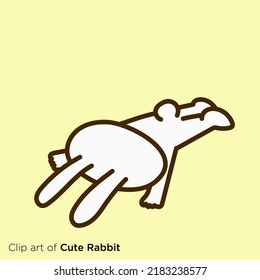 Rabbit character illustration series "falling rabbit"
