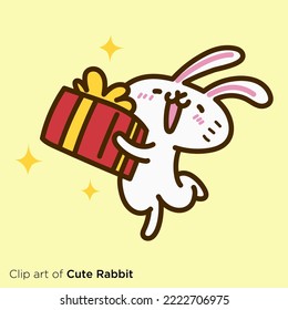 Rabbit character illustration series "Rabbit to get a gift"