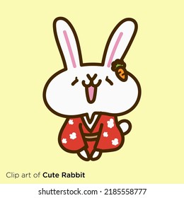 Rabbit character illustration series "Rabbit to greet the New Year"