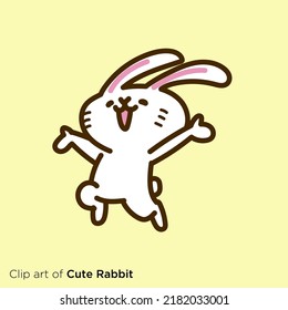 Rabbit character illustration series "Hurray!"