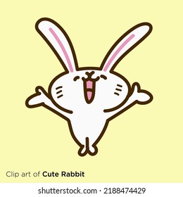 Rabbit character illustration series "Hurray!"