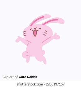 Rabbit character illustration series "Hurray!"