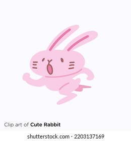 Rabbit character illustration series "hurry"