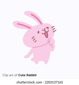 Rabbit character illustration series "Impressed"