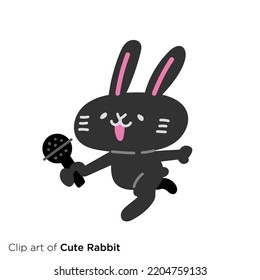 Rabbit character illustration series "Interviewer"
