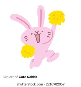 Rabbit character illustration series "Jump rabbit cheerleaders"
