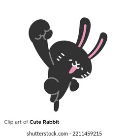 Rabbit character illustration series "Rabbit jumping upper cut"