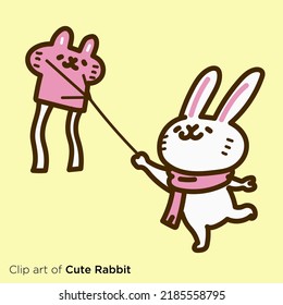 Rabbit character illustration series "Rabbit to kite"
