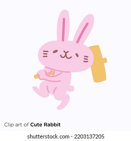Rabbit character illustration series "Make Rice Cake"
