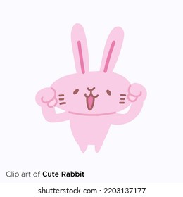 Rabbit character illustration series "Motivation"