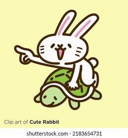 Rabbit character illustration series "Rabbit on a turtle"