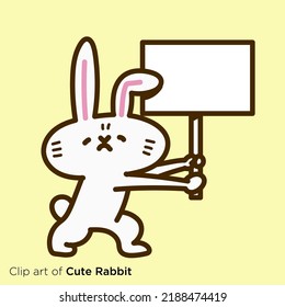 Rabbit character illustration series "protest rabbit"