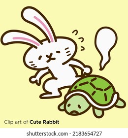 Rabbit character illustration series "Rabbits that care about turtles"