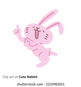 Rabbit character illustration series "Rabbits that happily fingers"