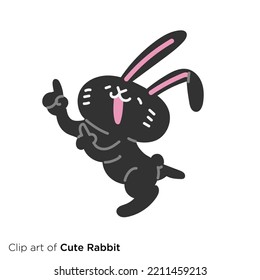 Rabbit character illustration series "Rabbits that happily fingers"