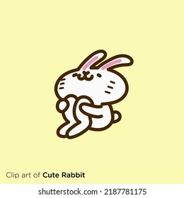 Rabbit character illustration series "Rabbit sitting in physical education"