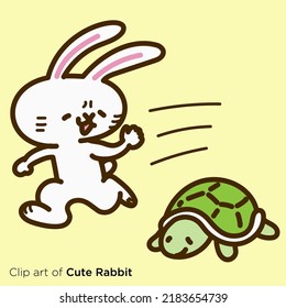 Rabbit character illustration series "Rabbit and turtle competition"