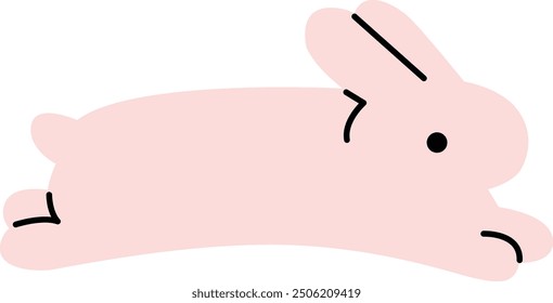 Rabbit character illustration. simple cartoon format