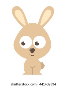 rabbit character isolated icon design