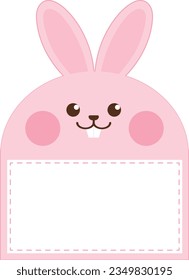 Diseño de etiquetas de nombres de caracteres de conejo