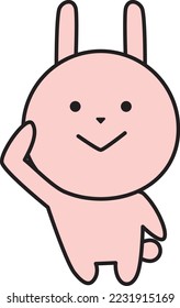 A rabbit character that poses for understanding