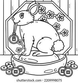 Rabbit Charm Display Year Of The Rabbit Coloring