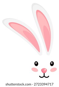 Rabbit chat filter. Cartoon bunny face mask