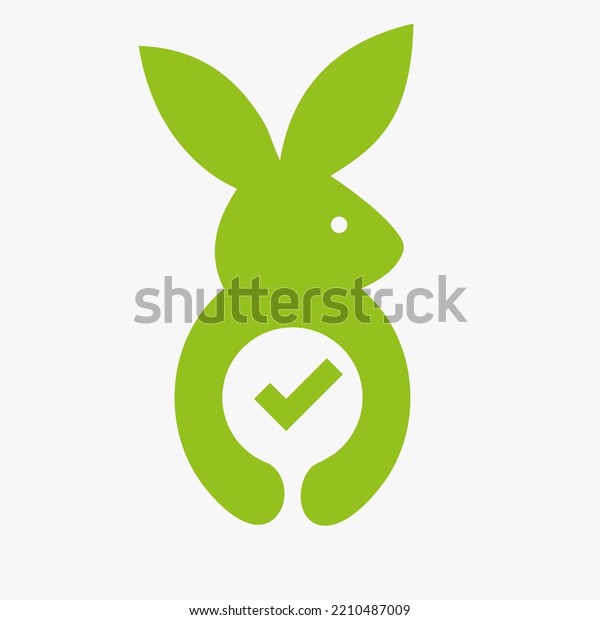 Rabbit Check Mark Logo Negative Space Stock Vector (Royalty Free ...