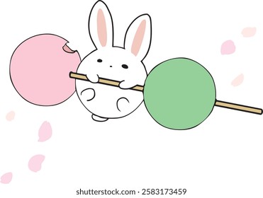 Rabbit and Cherry Blossom Blossom Viewing Dumpling Spring
