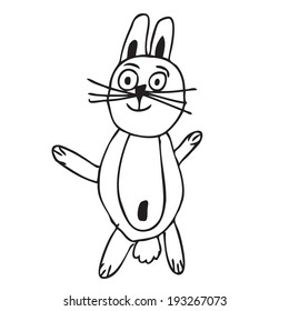 Rabbit childish drawing doodle