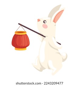 rabbit with chinese lamp character