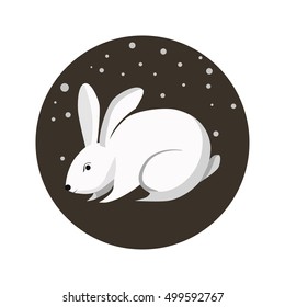 Rabbit of Chinese Zodiac signs. Rabbit or hare - original vector colorful icon. Chinese horoscope flat illustration. Isolated on background.