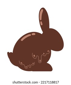 rabbit of chocolate cocoa icon isolated