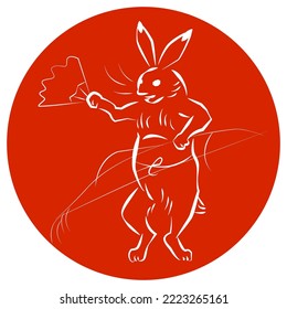 Rabbit of Choju-giga (Animal Caricatures) ,Vector illustration