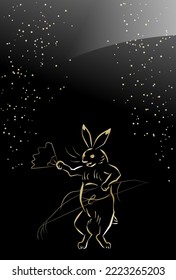 Rabbit of Choju-giga (Animal Caricatures) ,Vector illustration
