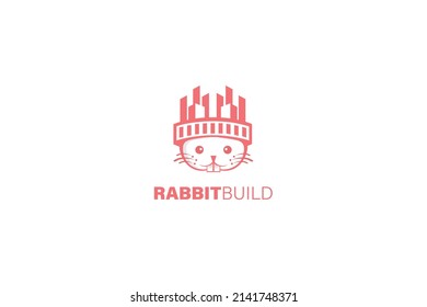 Rabbit city vector logo design. City architecture concept design. Real Estate logo vector icon.