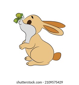 Rabbit Clipart. This  Vector Clipart is easy to download and easy to edit the colors.