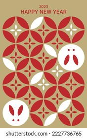 rabbit cloisonne pattern, 2023 New Year's card