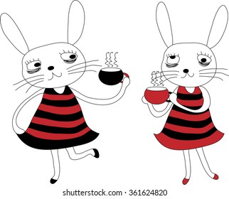 Rabbit with coffee 