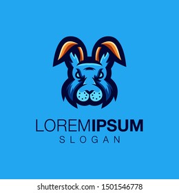 rabbit collections logo design vector 