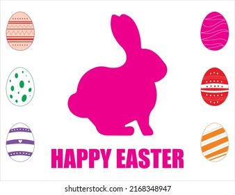 Rabbit colored eggs, illustration for children