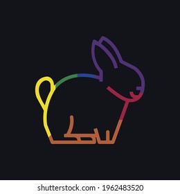 Concepto vectorial de ilustración de icono colorido de conejo