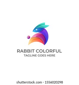 Rabbit Colorful Illustration vector Template. Suitable for Creative Industry. Multimedia, entertainment, Educations, Shop, and any related industry business
