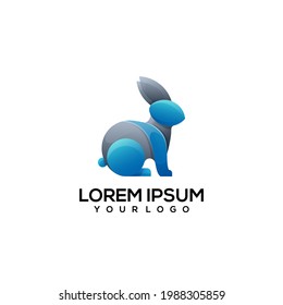 Rabbit colorful logo illustration Vector
