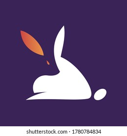 rabbit colorful modern logo vector