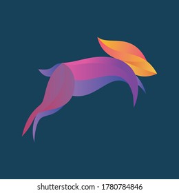rabbit colorful modern logo vector