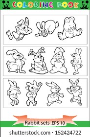 Rabbit coloring books sets.