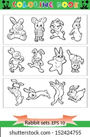 Rabbit coloring books sets.