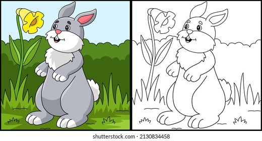 Farbige Kaninchen-Illustration